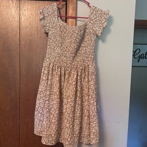 Flowy Tan and White Dress